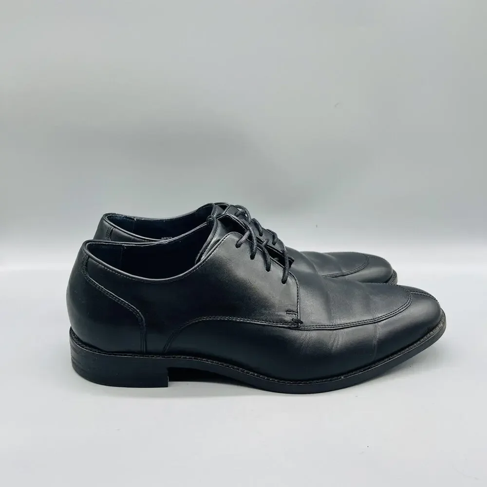 Cole Haan Shoes Mens 8 Black Leather Grand OS Derby Oxford Dress Almond Toe